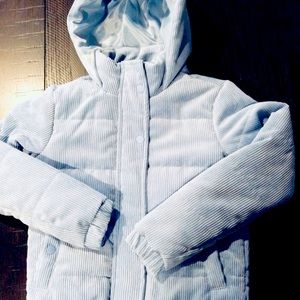 Girls Full Tilt Puffer Corduroy Blue Jacket S 7